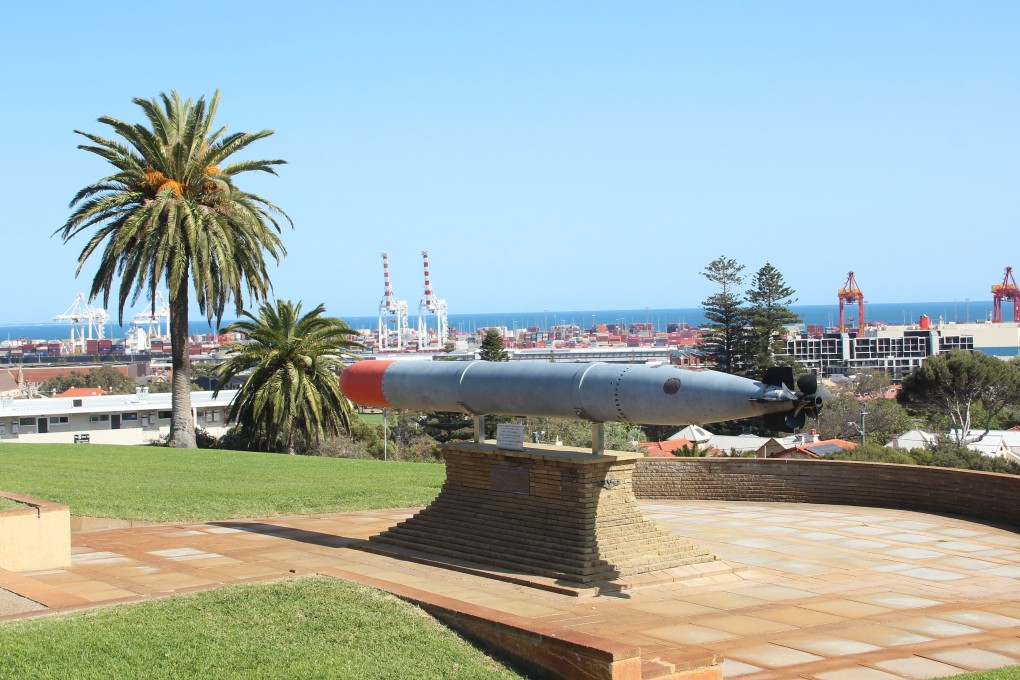 A torpedo in the Western Australian port of Fremantle, near Perth, serves as a reminder of US submariners based in the area who died in World War II. Photo: Huw Watkin