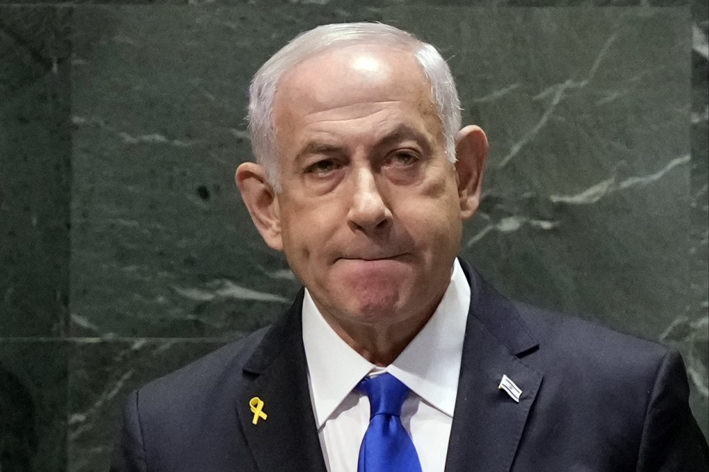 Israel Prime Minister Benjamin Netanyahu at the United Nations General Assembly on Friday. Photo: AP