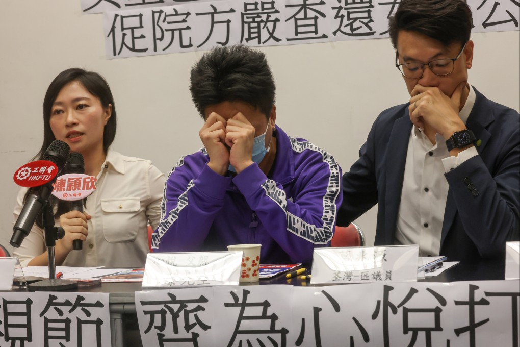 Father (centre) of four-year-old Lai Sum-yuet. Photo: Jonathan Wong