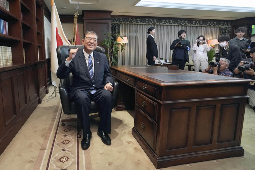 Japan’s incoming prime minister Shigeru Ishiba at the ruling party’s headquarters in Tokyo on September 27. Photo: Kyodo