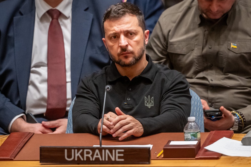 Ukraine’s President Volodymyr Zelensky at the UN Security Council meeting on Tuesday last week. Photo: dpa