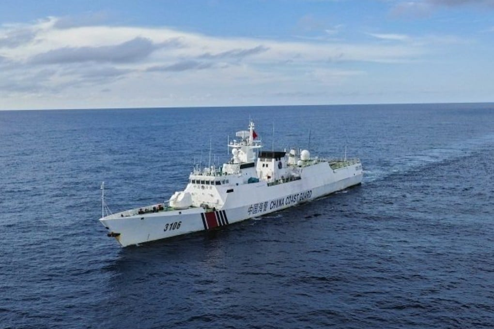 A Chinese coastguard vessel patrols near Scarborough Shoal on September 19. Photo: Xinhua