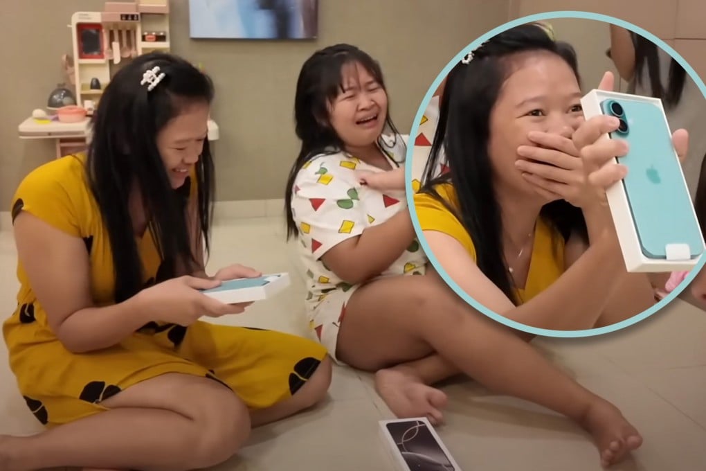 A Malaysian couple have won online plaudits for gifting their domestic workers iPhones for years of dedicated service. Photo: SCMP composite/YouTube