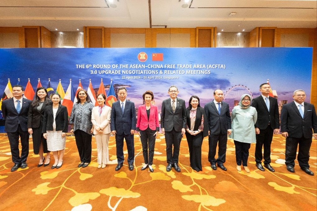 The sixth round of the Asean-China Free Trade Area 3.0 Upgrade Negotiations was held in April in Singapore. Photo: Ministry of Trade and Industry (Singapore)