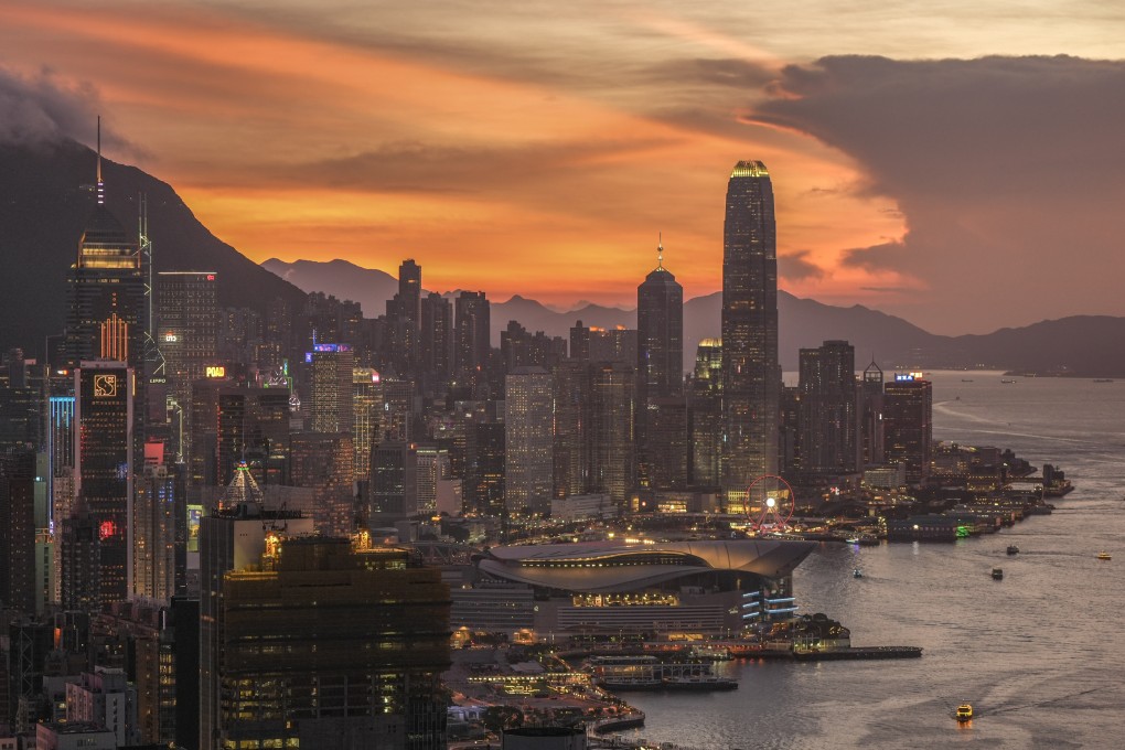 Hong Kong’s business district at sunset on July 23. Photo: Eugene Lee