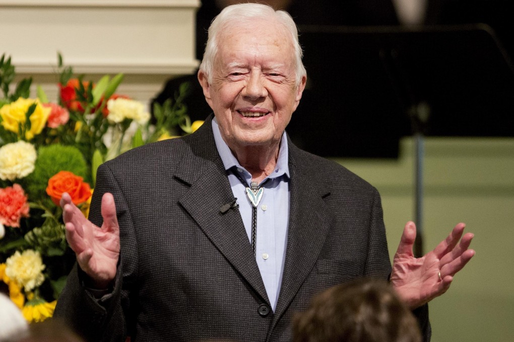 Jimmy Carter, the 39th US president, celebrated his 100th birthday on Tuesday, a milestone for the former peanut farmer who rose to the White House. Photo: AP