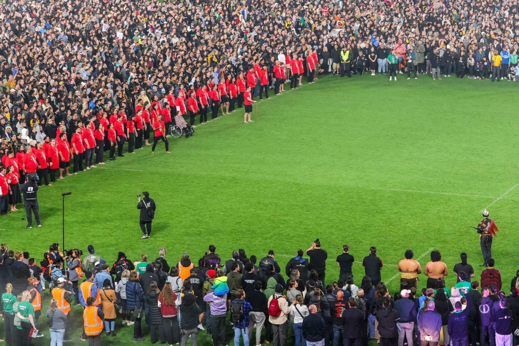 New Zealand broke the record for the most people doing the haka. Photo: AFP