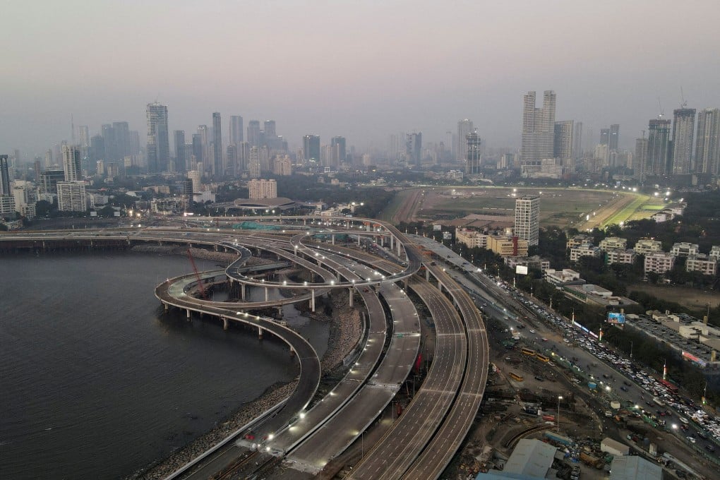 Construction work on a coastal road in Mumbai, India, in March. Photo: Reuters