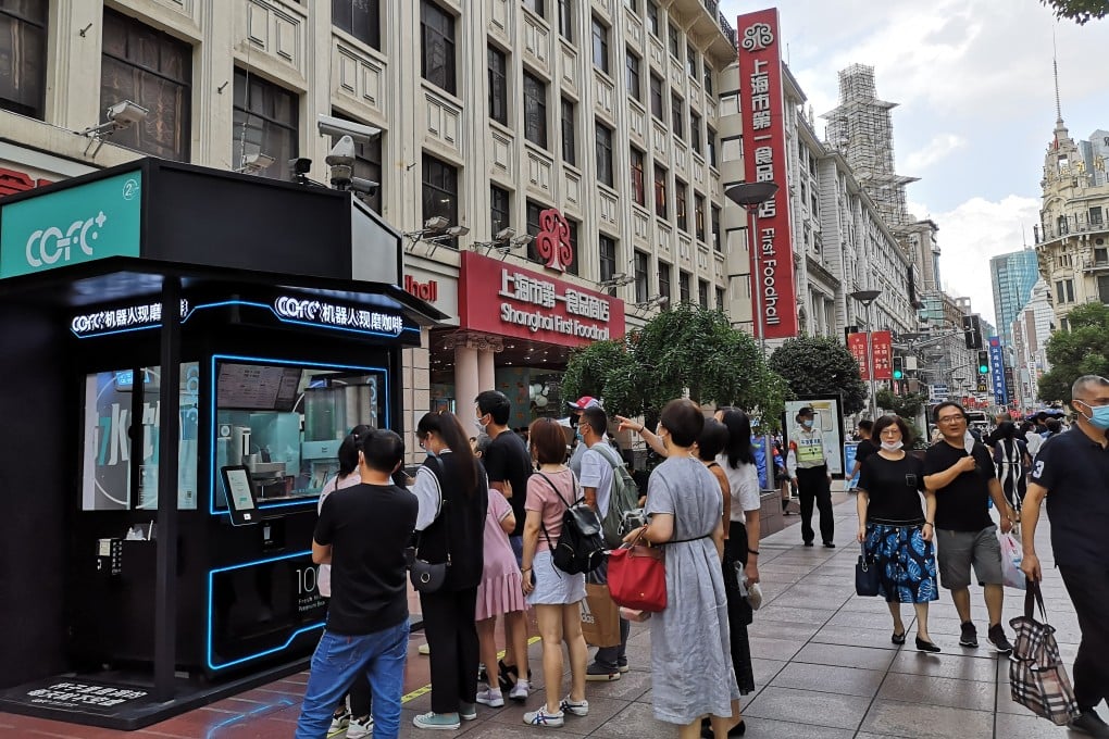 A Cofe+ robot cafe on Nanjing Road in Shanghai. Photo: Handout
