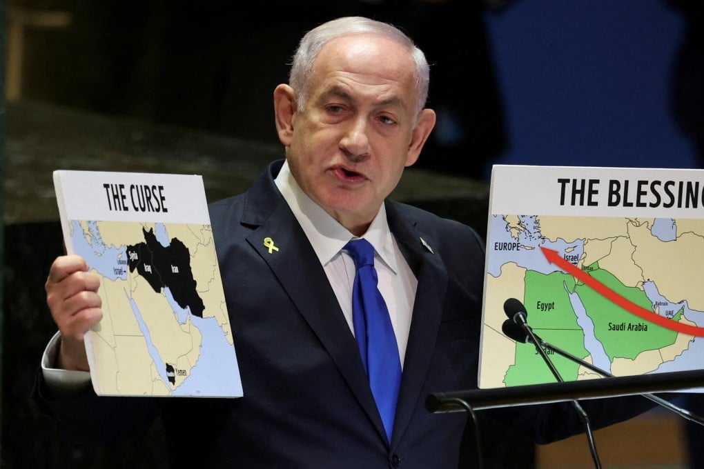 Israel’s Prime Minister Benjamin Netanyahu addressing the UN General Assembly in New York. Phot: Reuters