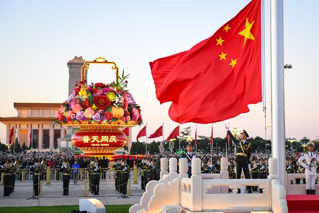A flag-raising ceremony marks the 75th anniversary of the founding of the People’s Republic of China in Tiananmen Square in Beijing, China on October 1. Photo: EPA-EFE