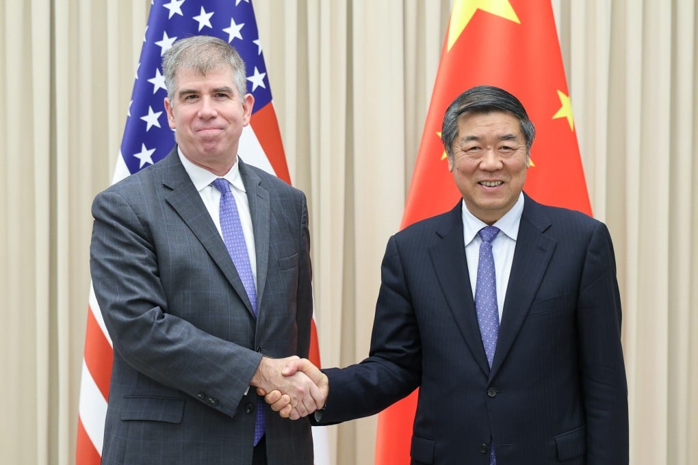 Chinese Vice-Premier He Lifeng meets a delegation led by Jay Shambaugh, undersecretary for international affairs at the US Department of the Treasury, in Beijing in September. Photo: Xinhua