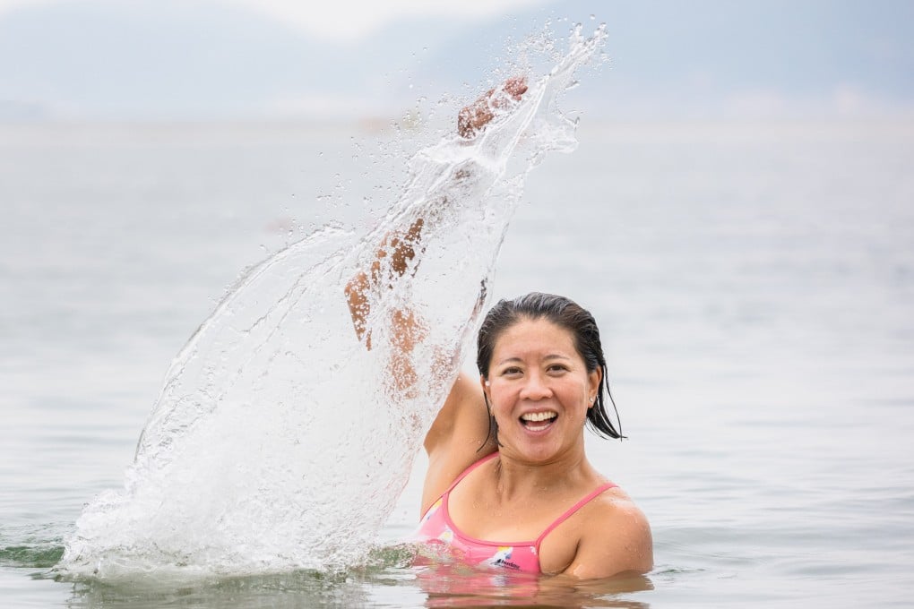 In 2018, Chinese art specialist Edie Hu became the first woman in 42 years
to swim the 45km around Hong Kong Island . Photo: Eugene Chan