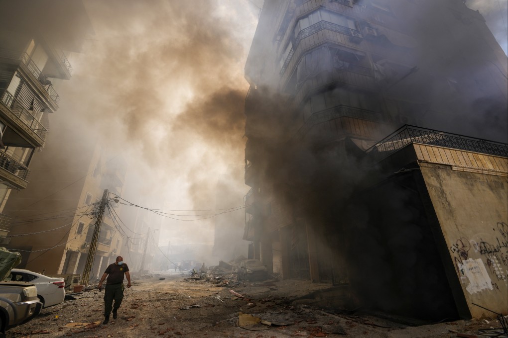 Smoke rises from the site of an Israeli air strike in Beirut, Lebanon, on Wednesday. Photo: AP