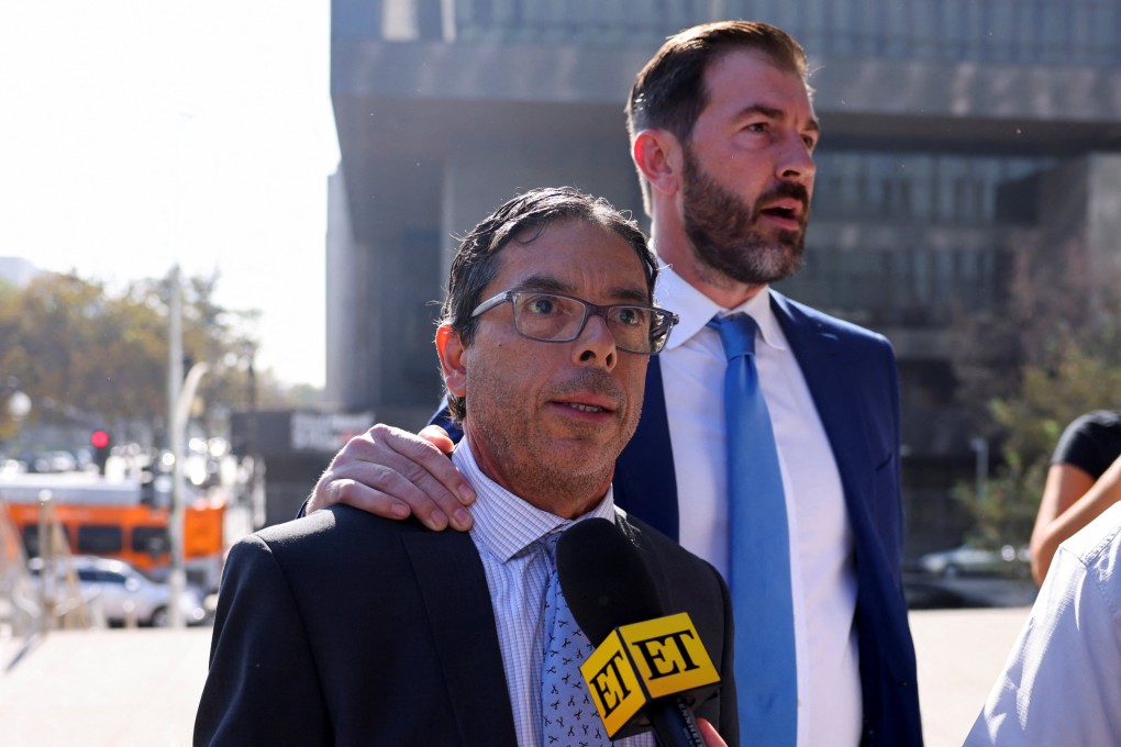 Mark Chavez (wearing glasses), a doctor accused of supplying ketamine to Friends actor Matthew Perry before his death, arrives at federal court  in Los Angeles on Wednesday. Photo: Reuters