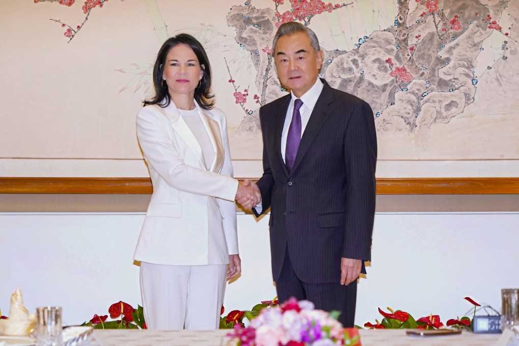 Chinese Foreign Minister Wang Yi meets with German Foreign Minister Annalena Baerbock in New York on September 24. Photo: Xinhua