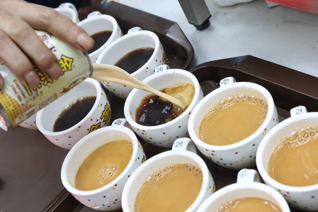 Contestants making tea during a competition in Hong Kong in 2021 to make the best Hong Kong-style milk tea. Photo: K. Y. Cheng