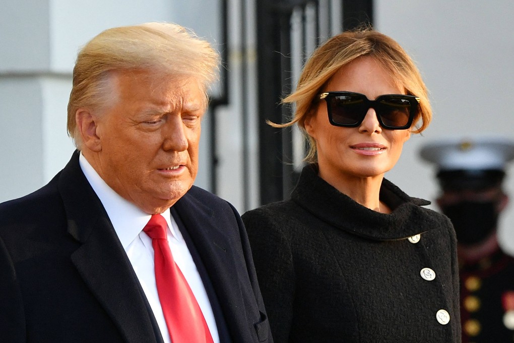 Then-president Donald Trump and Melania Trump leave the White House in Washington on January 20, 2021. File photo: AFP