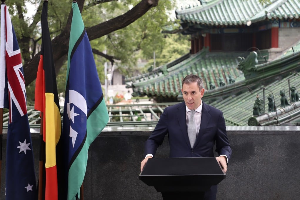 Australian Treasurer Jim Chalmers in Beijing. Photo: Department of the Treasury via AP