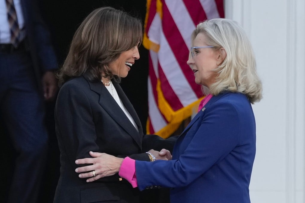 Vice-President Kamala Harris and former congresswoman Liz Cheney. Photo: AP