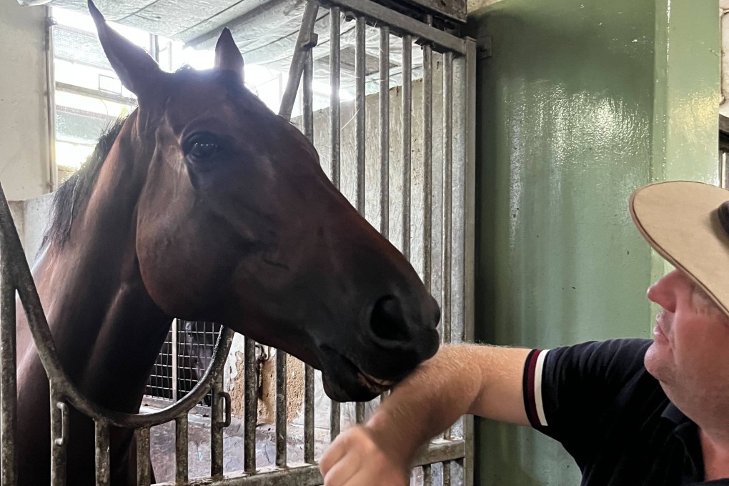 Daniel Meagher, an Australian horse trainer, and Lim’s Kosciuszko, a horse from Lim’s Stables. Photo: Jean Iau