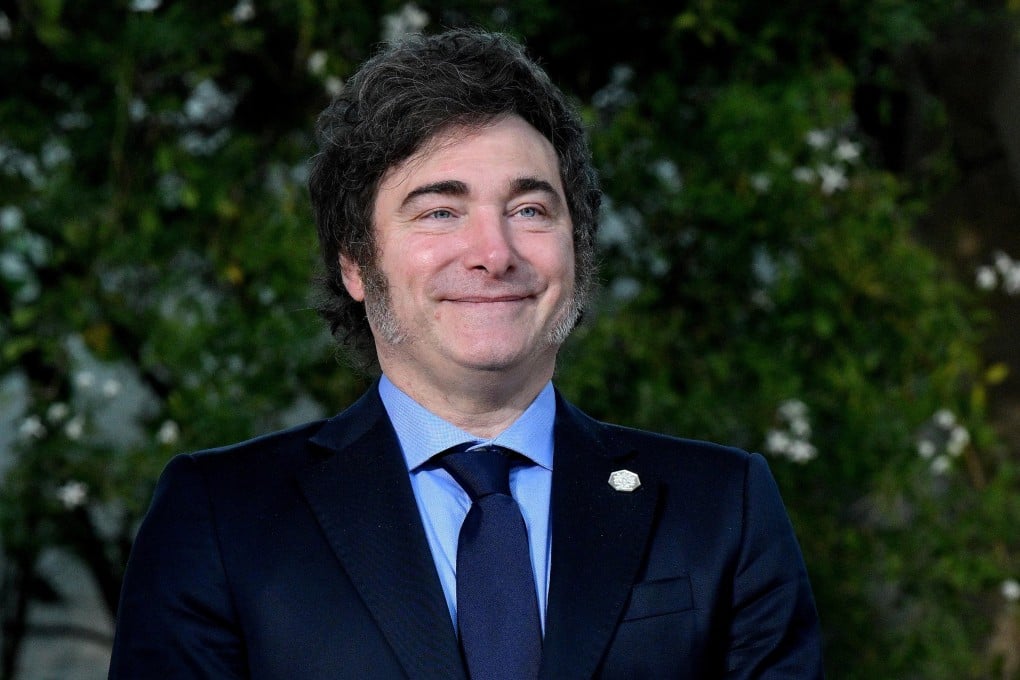Argentine President Javier Milei smiles during the G7 summit in Borgo Egnazia, Italy, on June 14. Photo: EPA-EFE