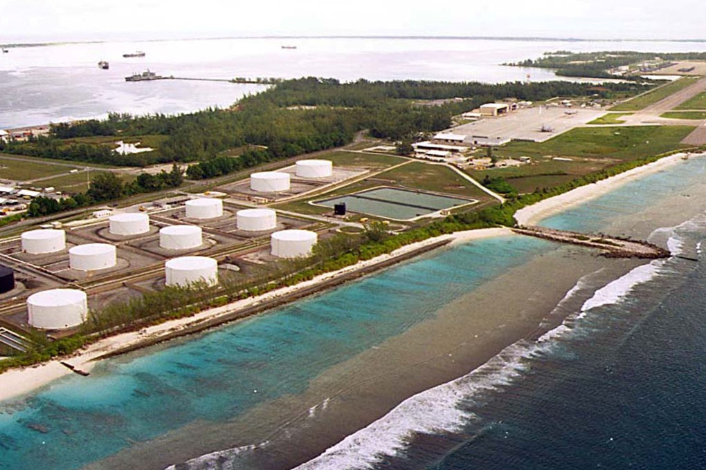 Fuel tanks at the edge of a military airstrip on Diego Garcia, largest island in the Chagos archipelago and site of a major United States military base in the middle of the Indian Ocean. Photo: Reuters