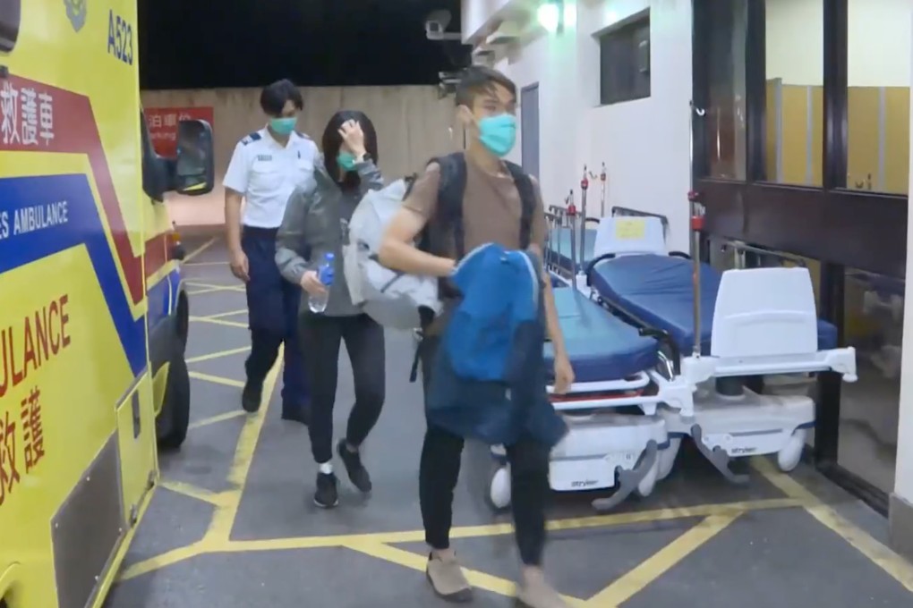 The woman (centre) was attacked by a boar during the early hours of Saturday morning. Photo: iCable News