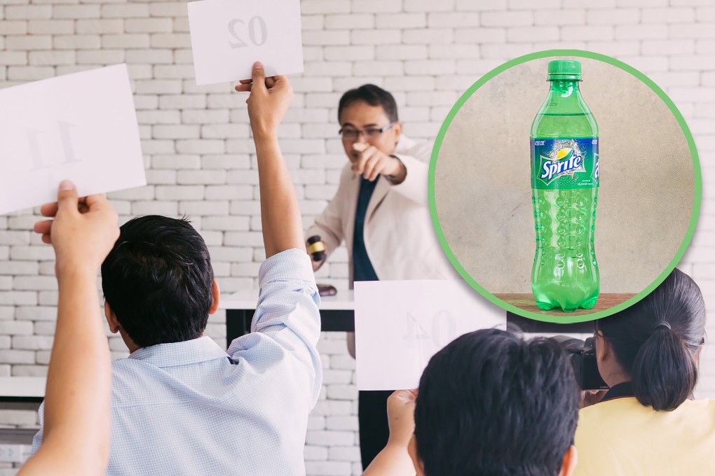 A court in China has come under fire for wasting resources after a bankrupt millionaire was allowed to auction off his last possession, a bottle of Sprite. Photo: SCMP composite/Shutterstock