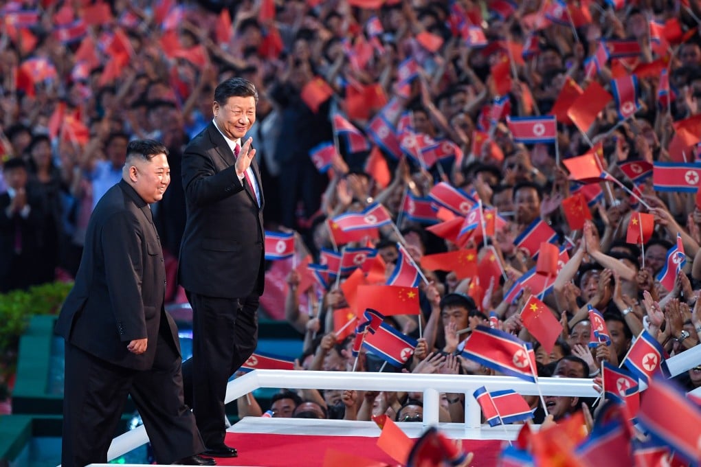 Chinese President Xi Jinping with North Korean supreme leader Kim Jong-un in Pyongyang in 2019. Photo: Xinhua