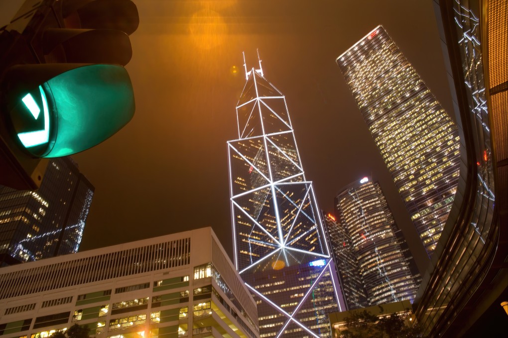 Buildings in Central at night. Photo: Shutterstock