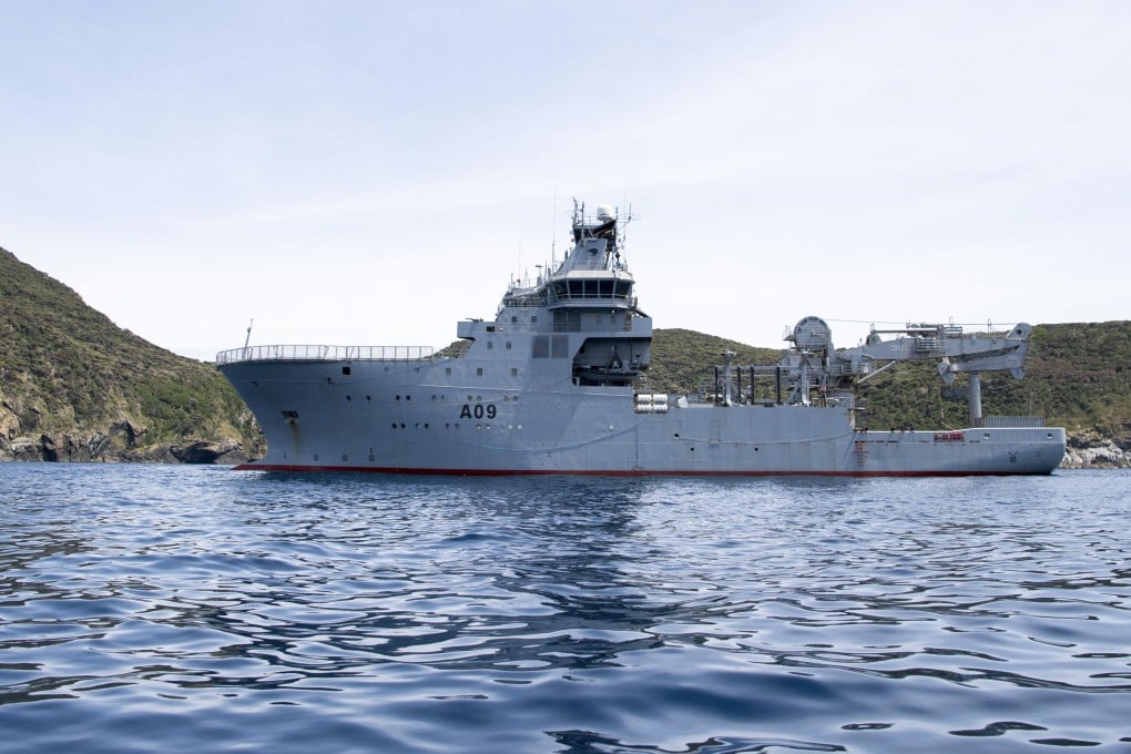 The HMNZS Manawanui at the Three Kings islands off the coast New Zealand. Photo: Petty Officer Chris Weissenborn/NZDF via AP