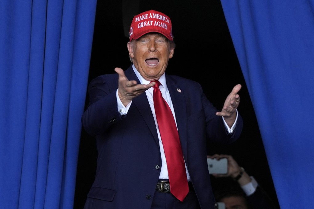 Donald Trump at a campaign rally in Juneau, Wisconsin on Sunday. Photo: AP