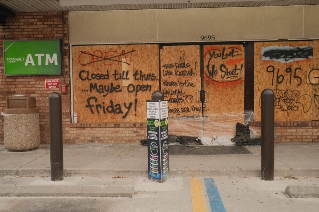 A boarded up shop ahead of Hurricane Milton’s expected landfall in Treasure Island, Florida, US, on October 7. Photo: Bloomberg