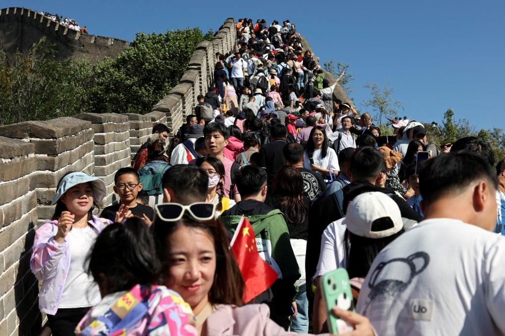 Tourists visiting the Great Wall in Beijing during the “golden week” national holiday. Photo: Reuters