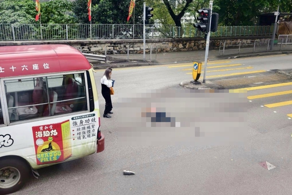 The woman was knocked down on Hiu Kwong Street near the junction with Sau Ming Road. Photo: SCMP