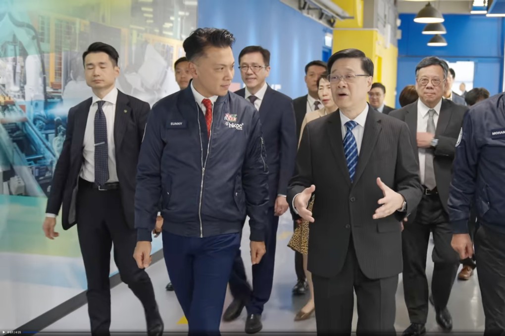 Chief Executive John Lee (third from right) visits the Productivity Council ahead of next week’s policy address. Photo: SCMP
