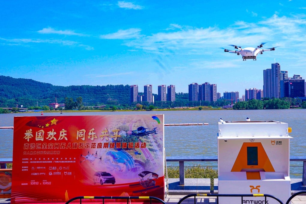 Nansha District in Guangzhou hosted a showcase of drones, autonomous vehicles and autonomous ship technology during the week-long National Day holiday in China. Photo: Nansha government
