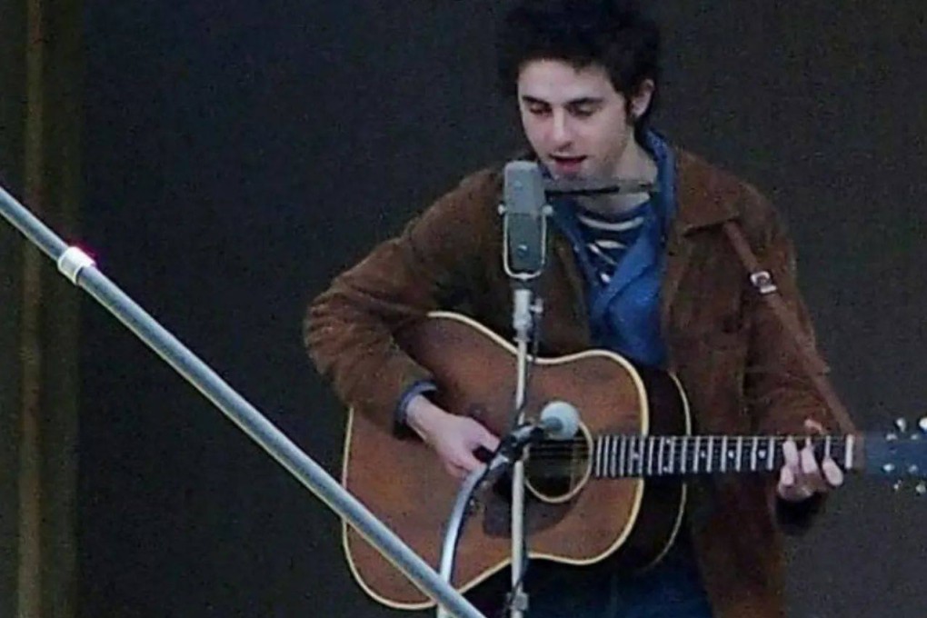 Timothée Chalamet as Bob Dylan on the set of A Complete Unknown.Elle Fanning and Edward Norton co-star in the Dylan biopic directed by James Mangold. Photo: Instagram/@timothee.hee