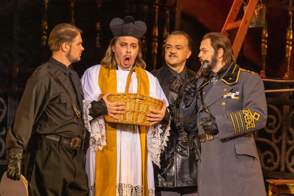 A scene from the Mariinsky Theatre’s production of Puccini’s opera Tosca during the 2024 Macao International Music Festival, at the Macao Cultural Centre Grand Auditorium. Photo: Macao Cultural Affairs Bureau