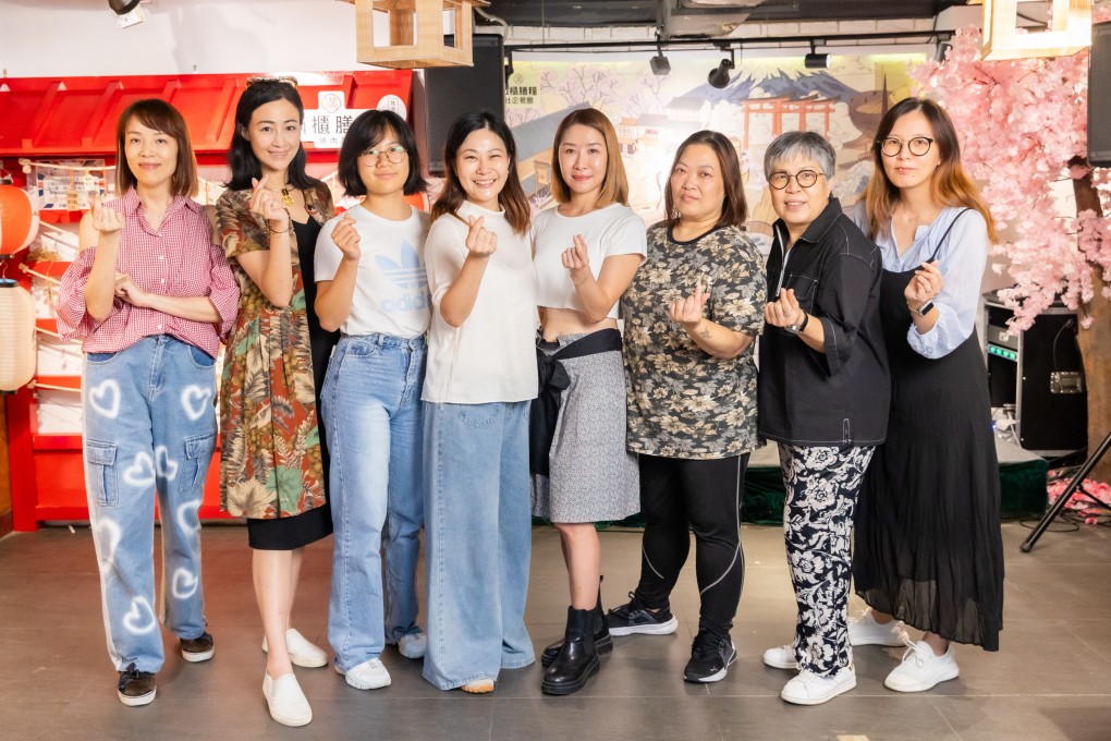 Sisterpeer members Sarah Luk, Camie Law, Vanessa Wun, Vivian Chow, Patsy Chan, Sara Wong Chi-ting, Halina Law and Sarah Hsieh are supporting and encouraging their peers. Photo: Kong Yat-pang
