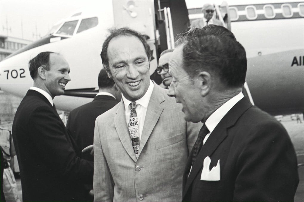 Former Canadian Prime Minister Pierre Trudeau arrives at Hong Kong’s Kai Tak Airport in 1973. Photo: SCMP Archives