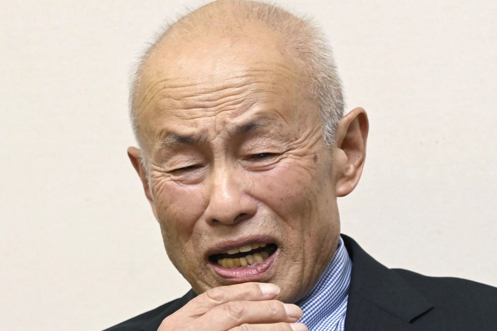 Toshiyuki Mimaki, who survived the 1945 atomic bombing of Hiroshima, reacts after the 2024 Nobel Peace Prize winner, the anti-nuclear group Nihon Hidankyo, was announced on Friday. Photo: Kyodo via Reuters