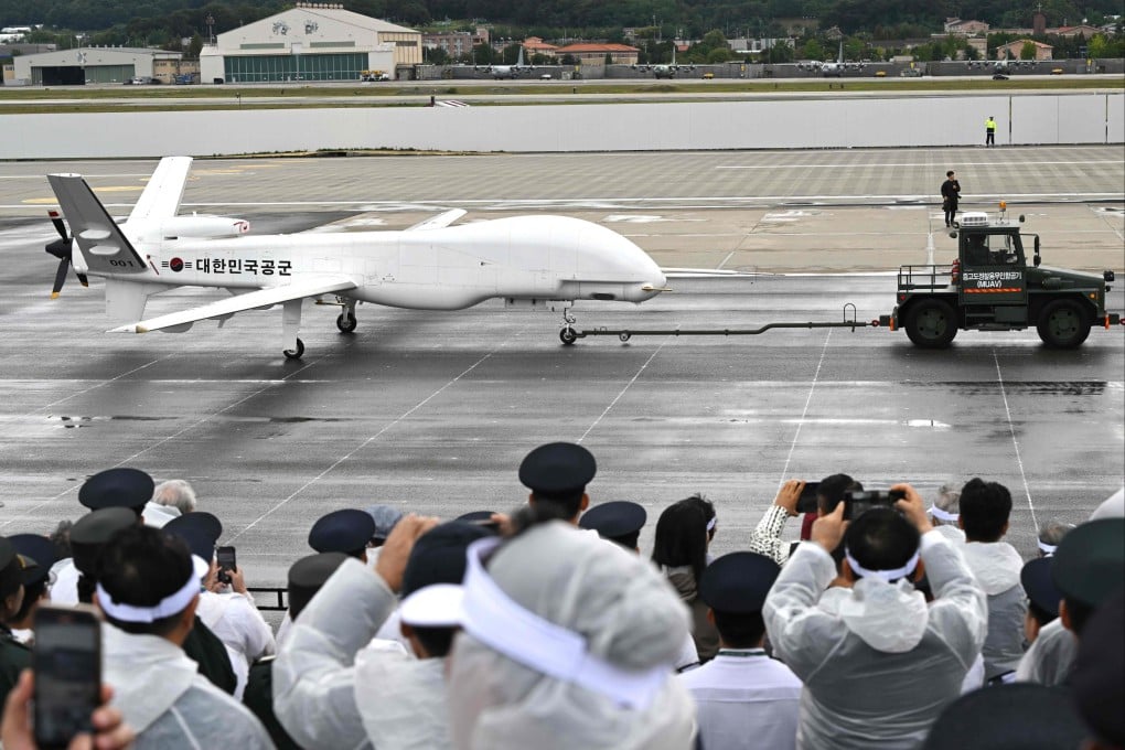 A South Korean drone during a ceremony on October 1 to mark the anniversary of Korea Armed Forces Day. Photo: AFP