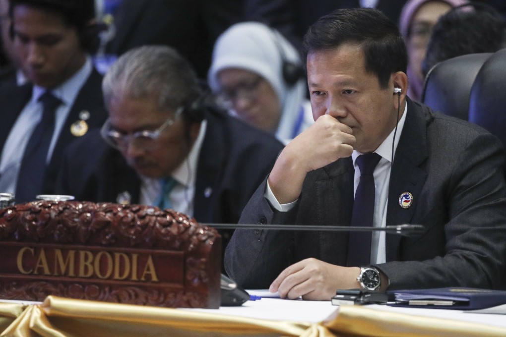 Cambodia’s current Prime Minister Hun Manet, Hun Sen’s son, attends an Asean summit in Laos on Friday. Photo: EPA-EFE