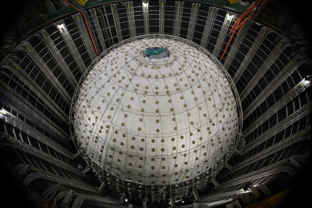 The Juno detector is in position at the Jiangmen Underground Neutrino Observatory in Jiangmen, Guangdong province. Photo: Xinhua