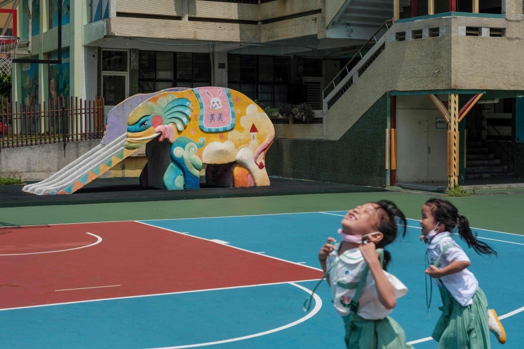 An elephant slide at a school in New Taipei City. “Grandpa Elephant” is “a friend who grew up with us” says a woman who began a Facebook group documenting the disappearing slides. Photo: AFP