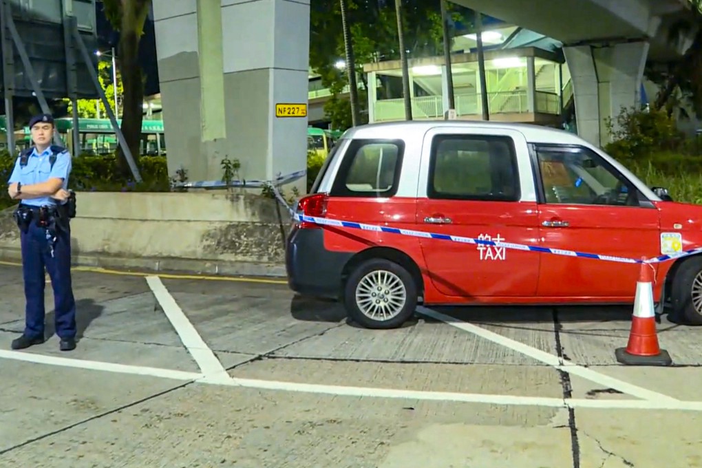 The incident happened while the taxi was travelling along Tolo Highway in Tai Po, police said. Photo: Handout