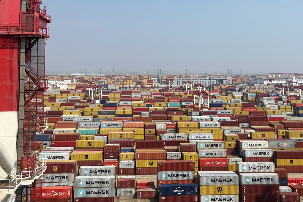 Containers sit at a terminal at the Yangshan deepwater port in Shanghai on October 10, 2024. Photo: Reuters