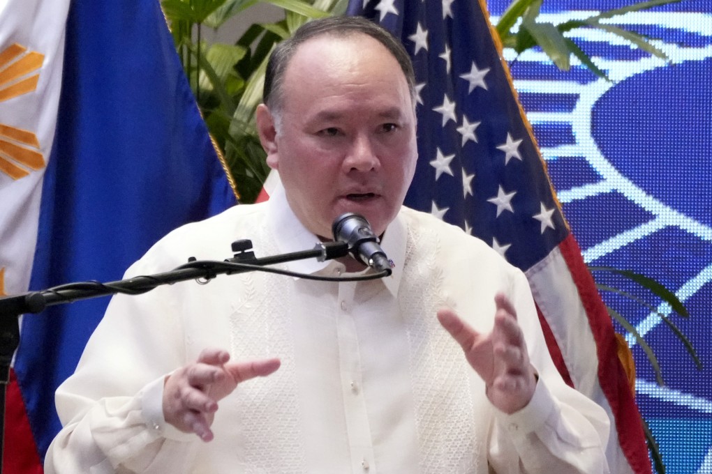 Philippine Defence Secretary Gilberto Teodoro Jnr gives a speech at a military conference earlier this year. Photo: AP